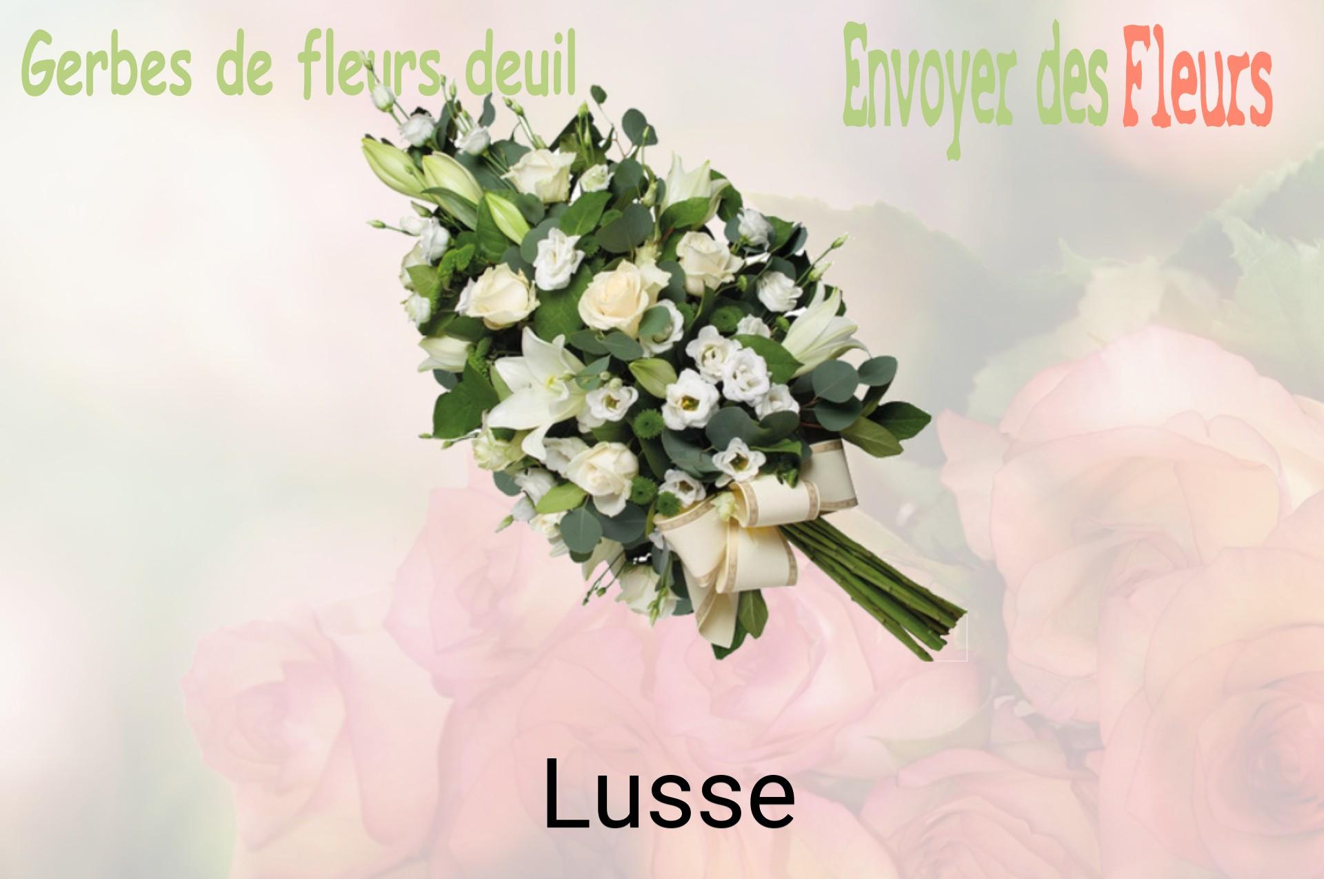 Gerbe de fleurs de deuil livrée à Lusse
